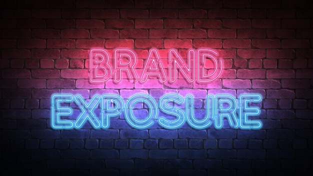 Photo brand exposure neon sign on a wall