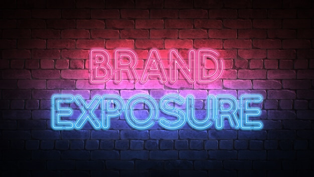 Неоновая вывеска Brand Exposure на стене