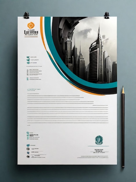 Photo brand identity corporate letterhead template