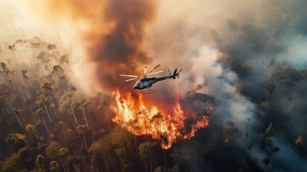 Brand in het tropische bos