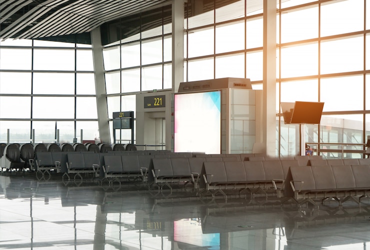 Photo a brand new departure lounge at the airport