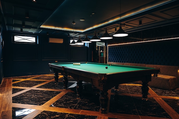 brand new and modern billiard room