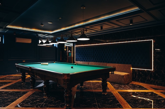 brand new and modern billiard room