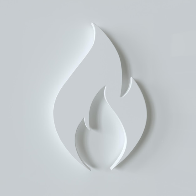 Brand vlam pictogram 3d illustratie