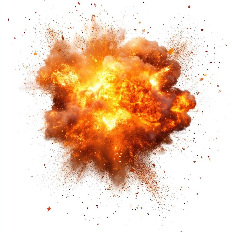 Foto brandbom ontploffing vlammen hoog explosief