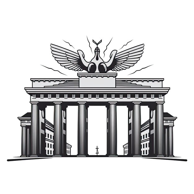 Brandenburg gate Berlin Germany Europe Vector illustration