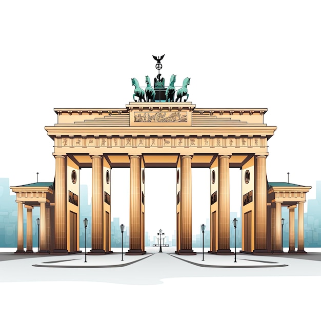 Photo brandenburg gate berlin germany europe vector illustration