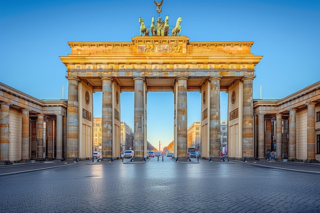 Photo the brandenburg gate is a monumental building in the center of berlin