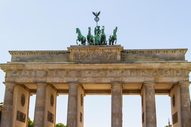 The Brandenburger Tor Brandenburg Gate is the ancient gateway to Berlin Germany