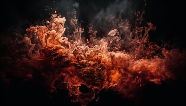 Brandend inferno abstract ontwerp gloeiende gele vlam gegenereerd door AI