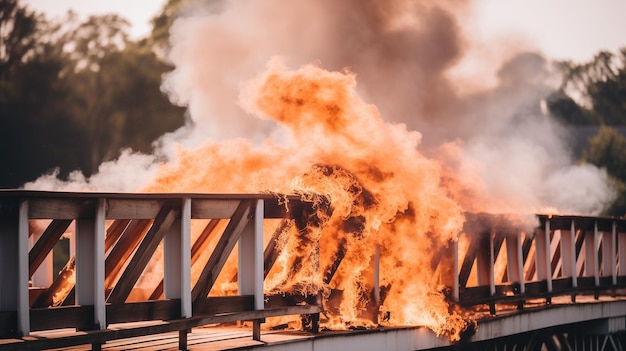 Brandende bruggen Het symbolische vuur van een verwoeste brug De gevolgen van het verbreken van banden Generatieve AI