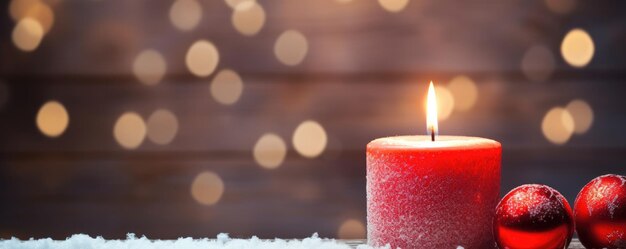 Brandende kaarsen en kerstdecoratie en achtergrondverlichting Kerstmis Generatief ai