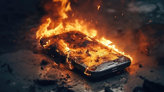 Brandende smartphone
