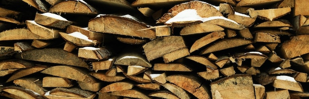 Brandhout achtergrond natuurlijk brandhout gevouwen buiten voor gebruik in de winter