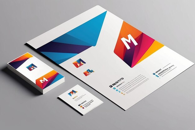 Branding Identity Corporate M Logo Vector Design Template (Vectorontwerp sjabloon van de merkidentiteit)