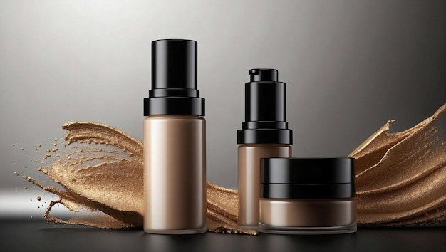 Branding Mockup Cosmetic Bottles Dispensers and Cream Jars