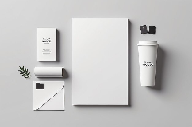 Photo branding mockup with blank space with blank space for placing your design