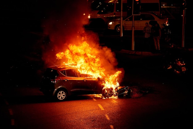 Brandkraan op straat's nachts