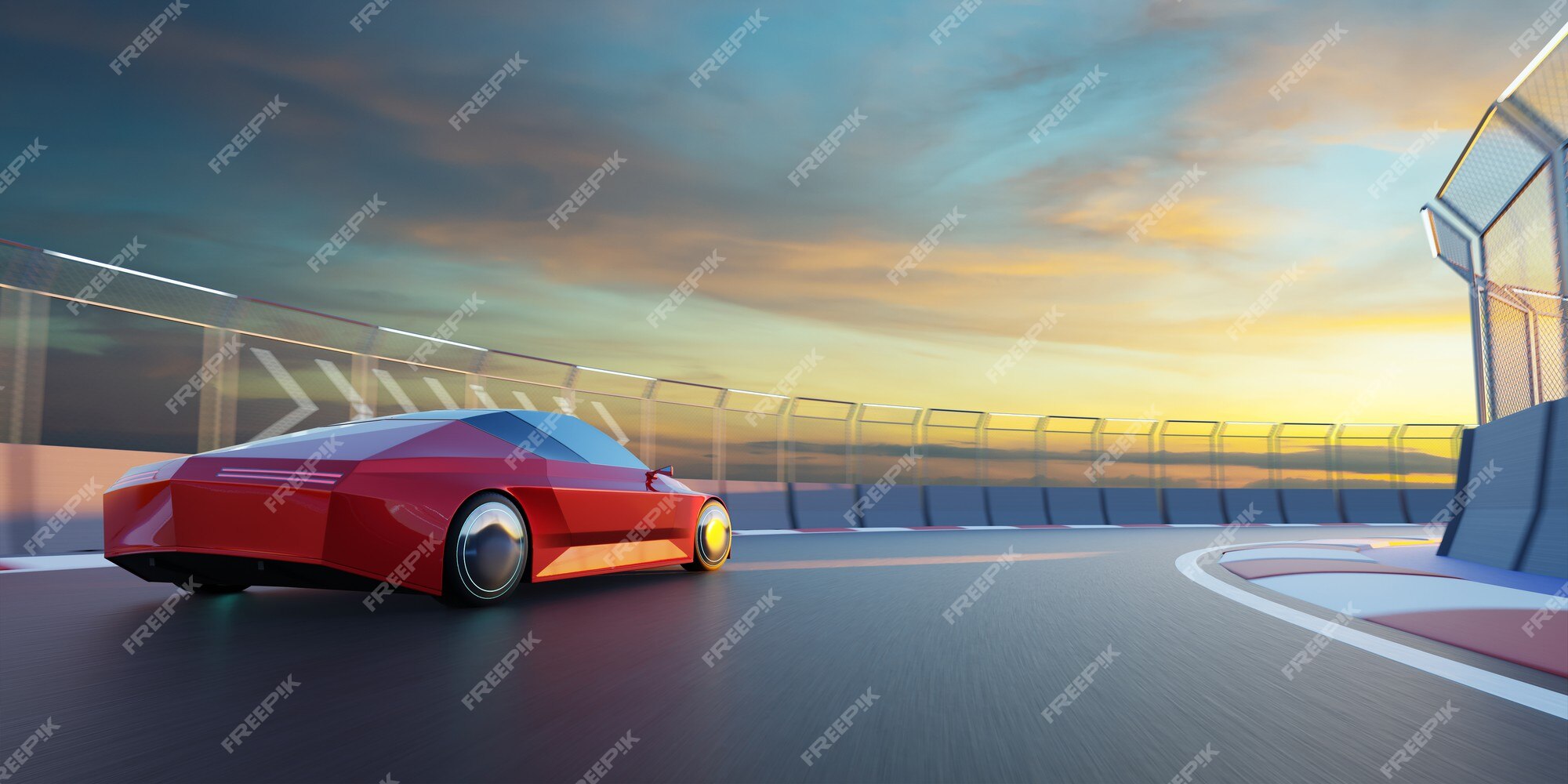 Brandless Racing Cars Race Track Illustration Stock Photo by