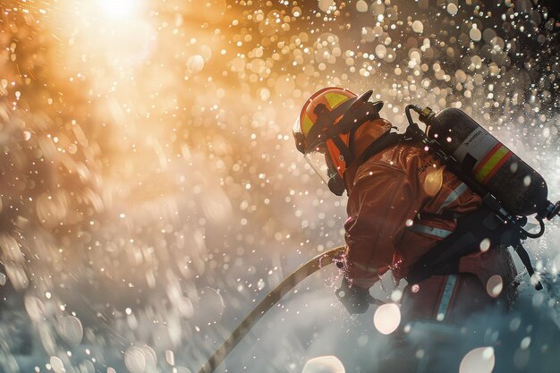 brandweerlieden die een brand blussen Generatieve AI