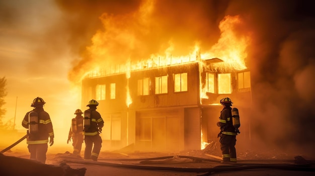 Brandweerlieden hebben generatief ai een brandend huis geblust