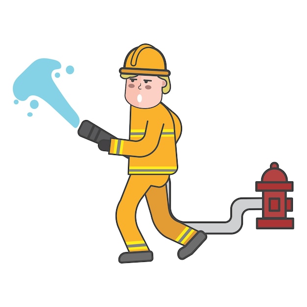 Brandweerman png illustratie doorzichtige achtergrond