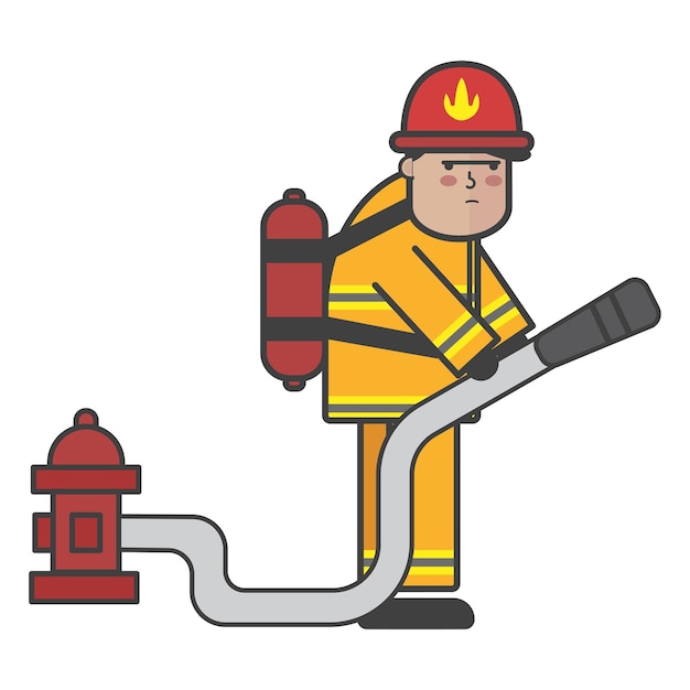 Brandweerman png illustratie doorzichtige achtergrond