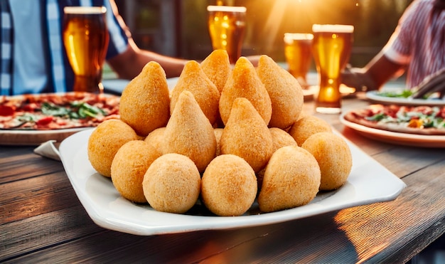 Photo brasilian snack coxinha