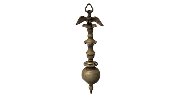 A brass incense burner with a bird on the top.