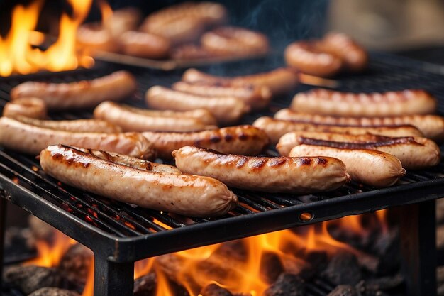 Foto bratwurst salsicce fritte alla griglia