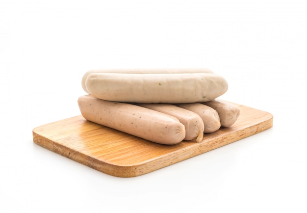 bratwurst sausage on white background