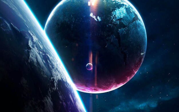 Фото Храбрый астронавт на орбите инопланетной планеты люди в космосе элементы этого изображения предоставлены наса