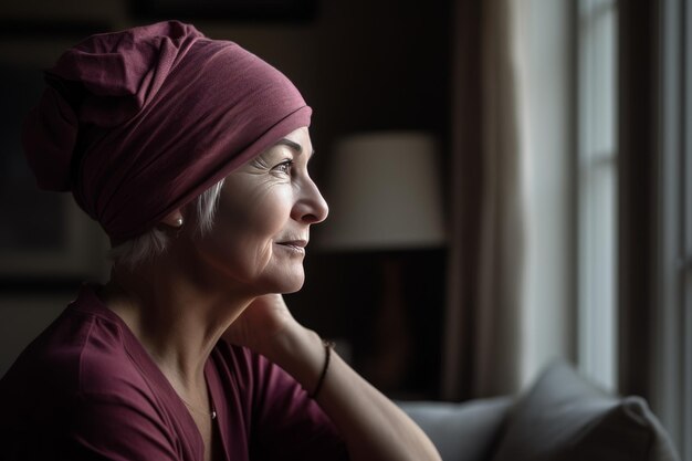 Brave and Beautiful A Cancer Patient in Modern Style White Head Wrap