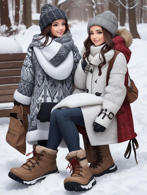 Brave the cold in style with these beautiful snow boots featuring a range of stylistic renderings