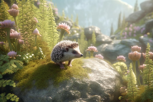 brave hedgehog exploring a new environment