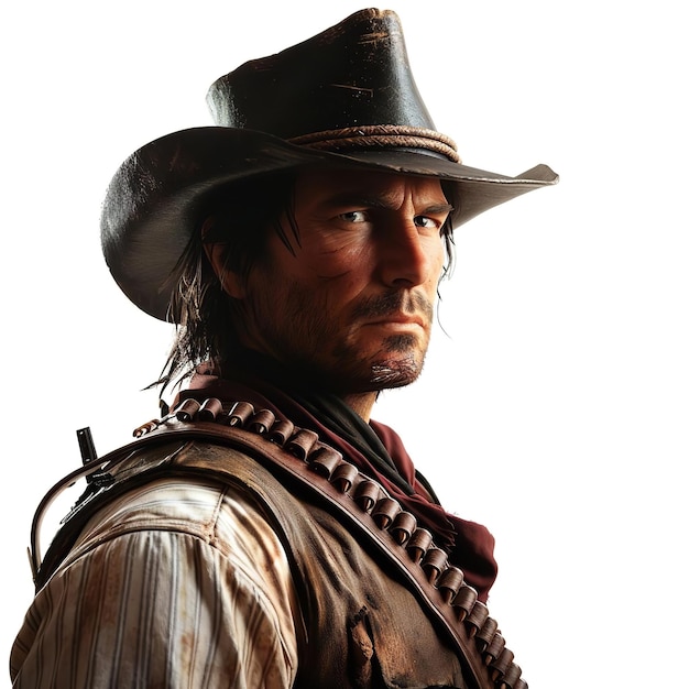 Brave John Marston Red Dead Redemption isolated on white background