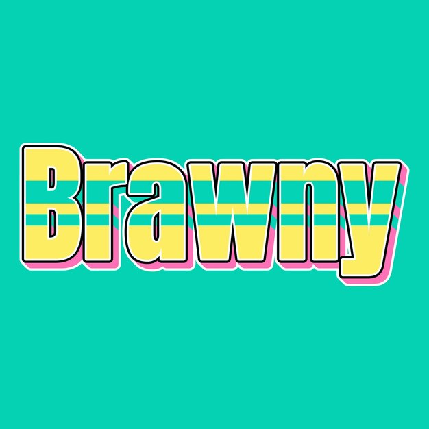 Photo brawny typography vintage 90s 3d design yellow pink text background photo jpg