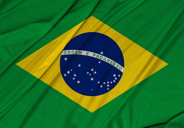 브라질 3d 질감된 흔들며 깃발
