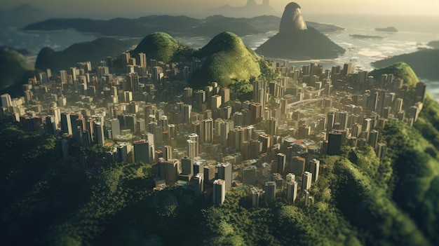 Brazil city artwork ancient cultures architecture religion and famous places spatial concept art