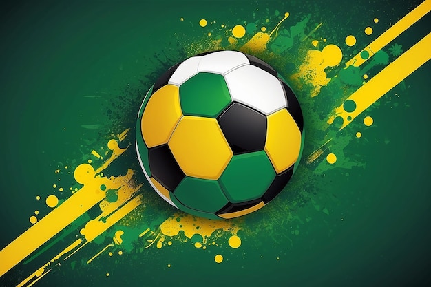 브라질 색상 테마 축구 배경