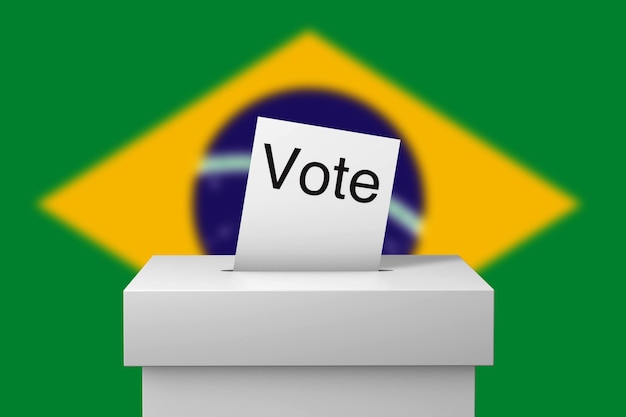 브라질 선거 투표함 및 투표 용지 d 렌더링