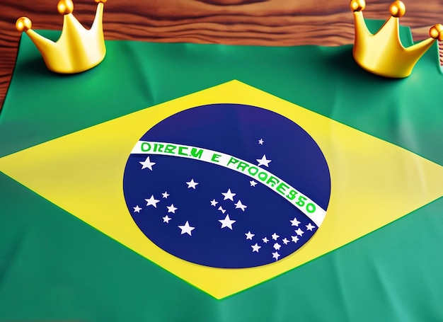 Brazil flag crown