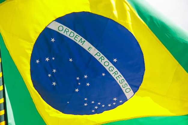 Brazil flag outdoors in rio de janeiro Brazil