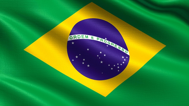 ブラジルの国旗、手触りの生地の質感