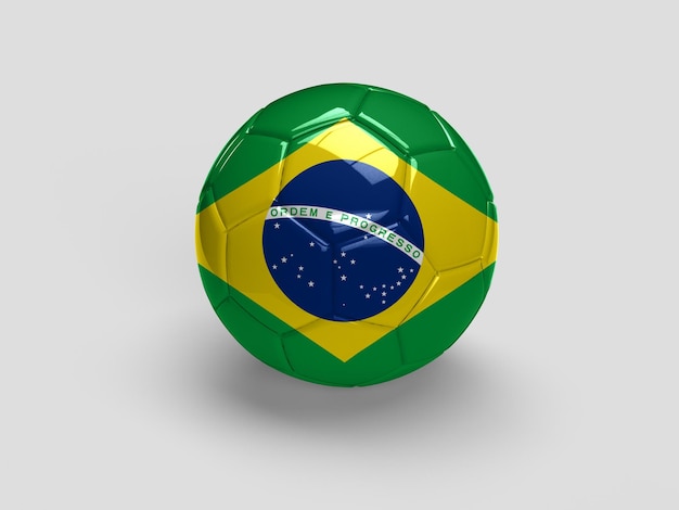 Foto illustrazione 3d della bandiera del calcio brasiliano