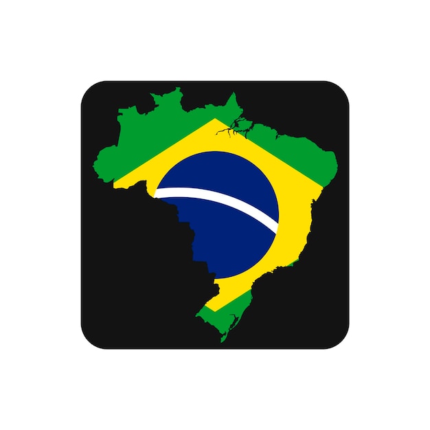 Photo brazil map silhouette with flag on black background