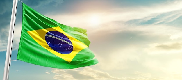 Brazil national waving flag