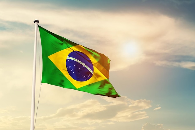 Brazil national waving flag