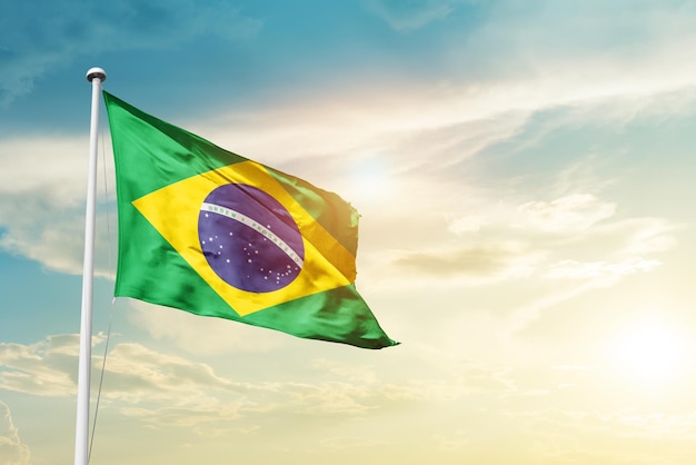 Brazil national waving flag