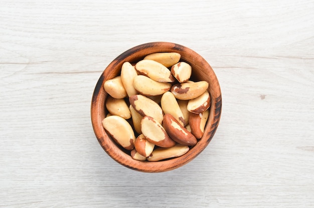 Brazil nuts in a bowlTop view